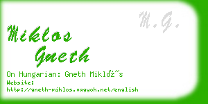 miklos gneth business card